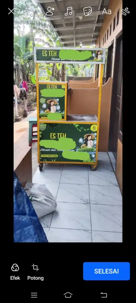 Gerobak es teh untuk jualan