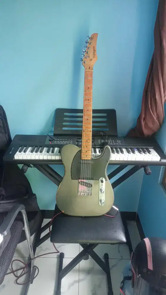 Jual cepat paketan gitar,keyboard,stand kursi