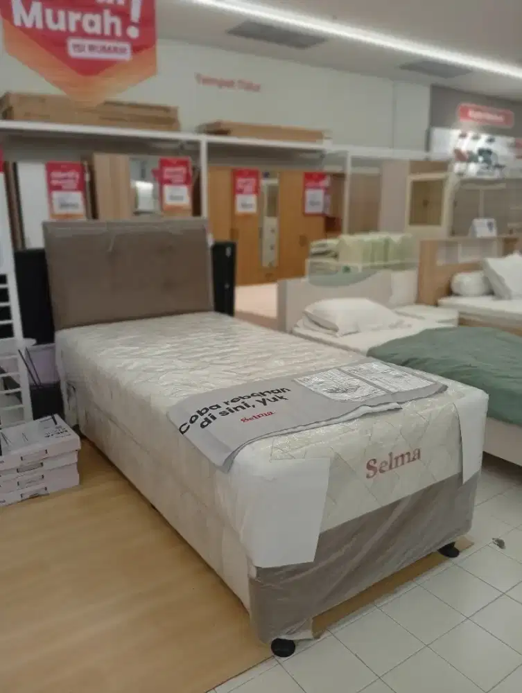 Tempat Tidur Single Selma 2 in 1 (Ranjang + Kasur) Minimalis