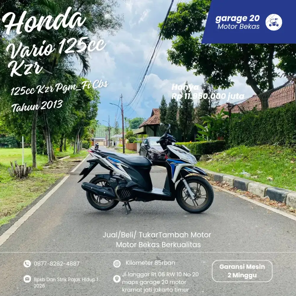 Honda Vario 125cc Kzr Pgm_Fi Esp Cbs Tahun 2013 pajak hidup
