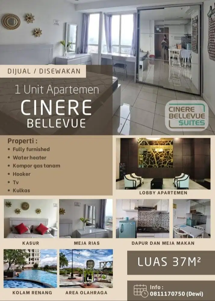 DI JUAL / DI SEWAKAN Apartemen Cinere Bellevue