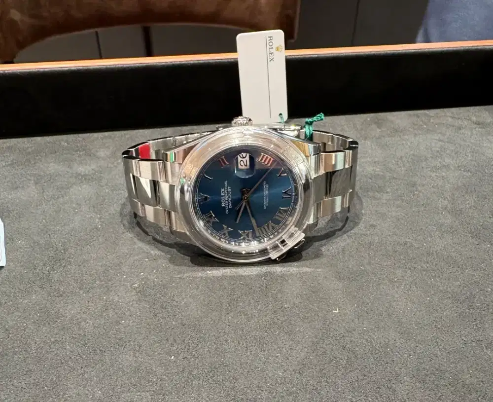 Jual Rugi Rolex DateJust 41 126300 Roman Dial Azzuro Original Like New