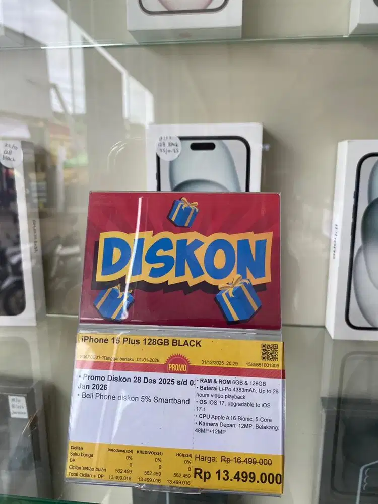 Bisa cicilan Iphone 15 plus promo cicilan Bunga 0% dan Free 1x angsura