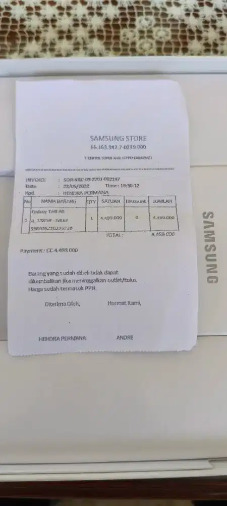 Samsung Tab A8 4/128 Sim + Wifi Tahun 2022