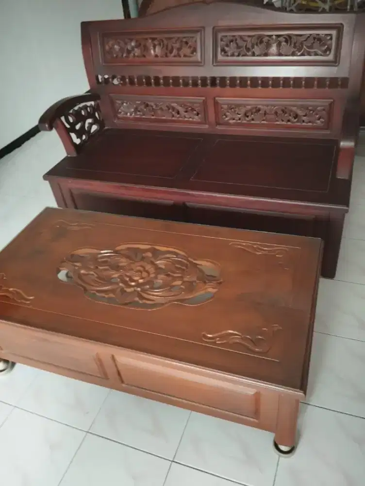 Set Kursi Tamu & Meja Jati Ukir Jepara – Kayu Solid & Sangat Kokoh