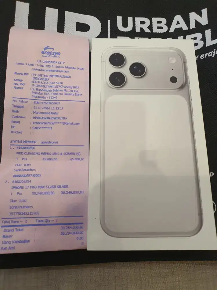 Iphone 17 promax 512gb silver garansi ibox 1 tahun PAA