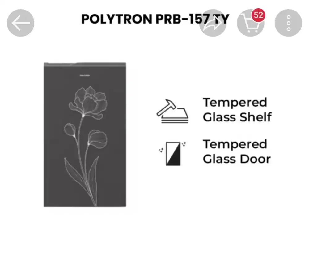 KULKAS POLYTRON 1 PINTU PRB 157 TY