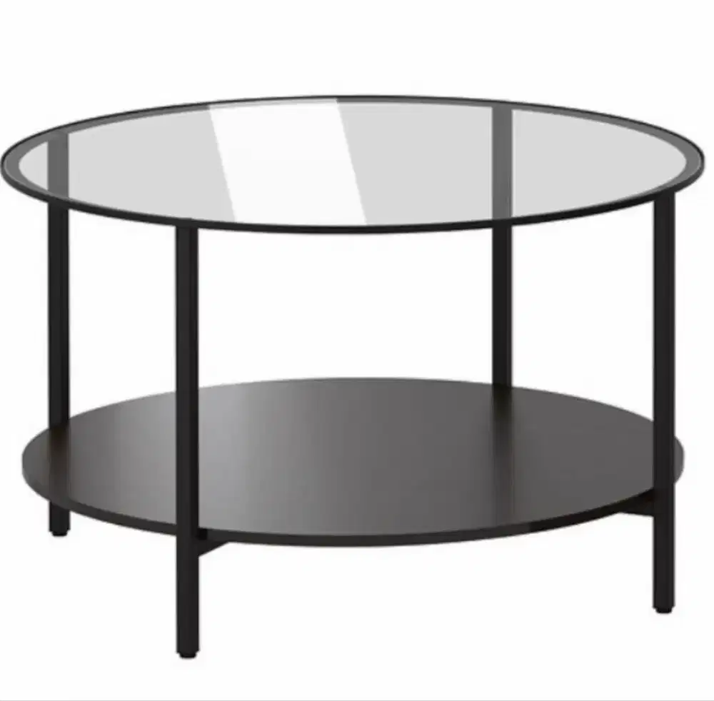 MEJA TAMU BUNDAR KACA IKEA