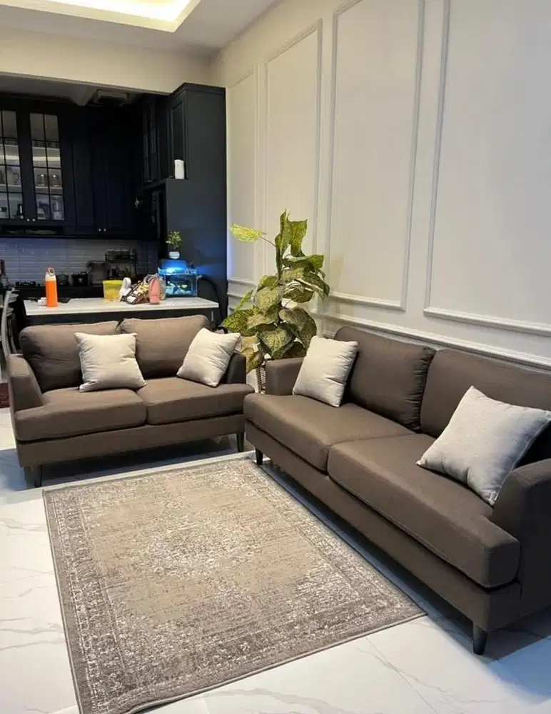 Sofa selma dark bwrown 3+1 free kasur