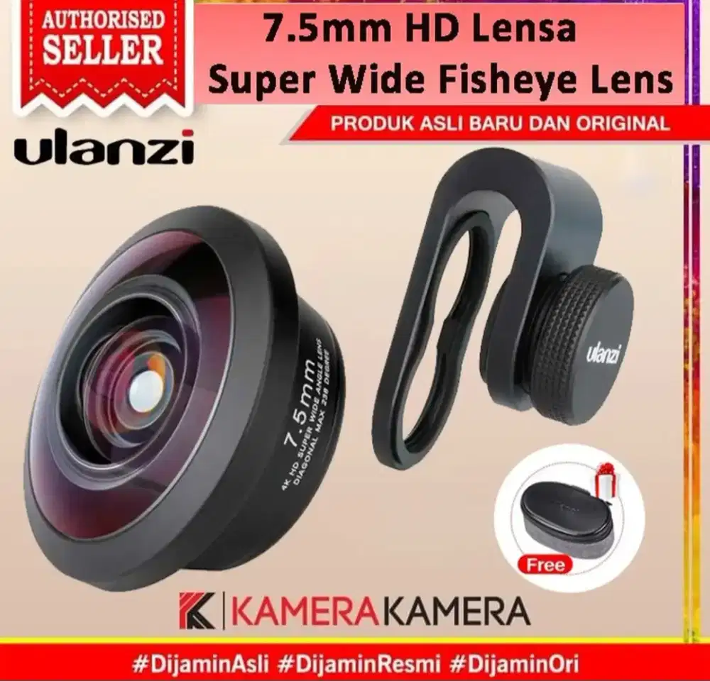 Lensa Untuk Hp-Merk Ulanzi Fish Eye PH-8168 wide angle 238 4k