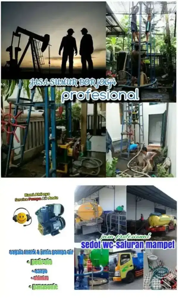 Jasa sumur bor suntik kuras sedot wc tinja saluran mampet ledeng buntu