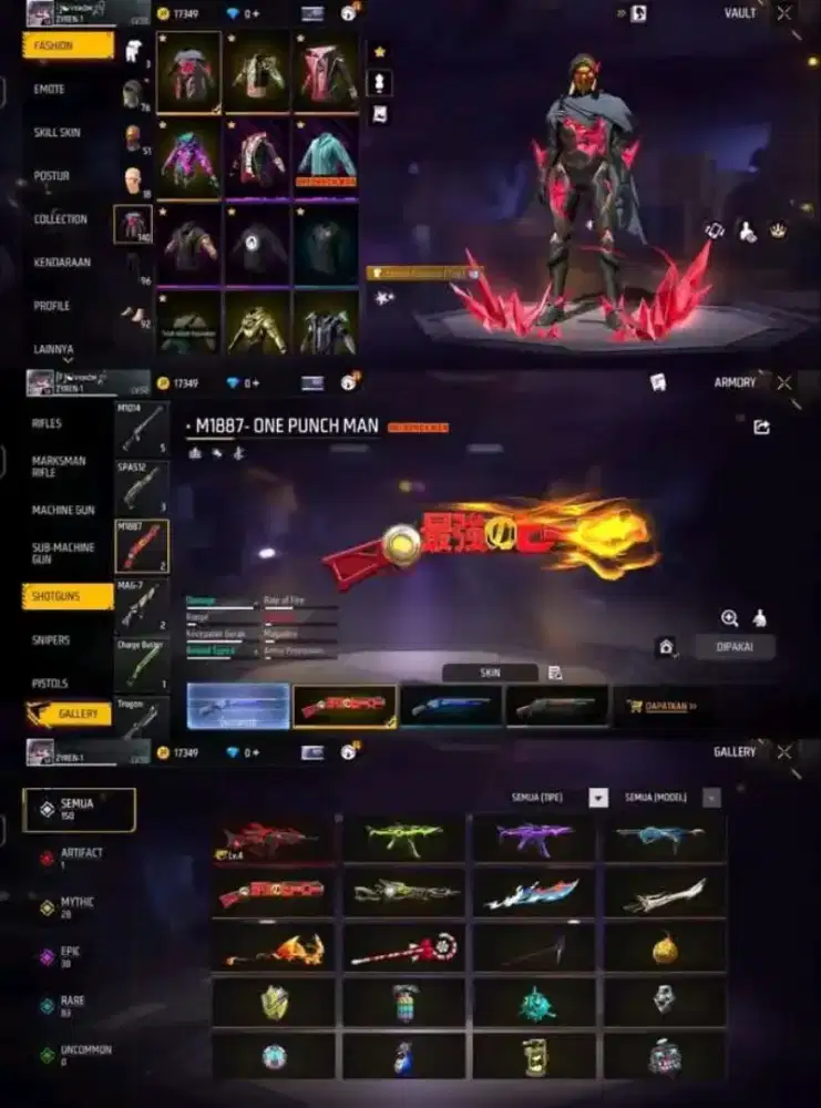 Jual akun ff Amana terpecaya 100%