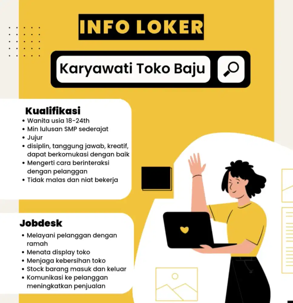 Karyawati Toko Baju di Cilodong