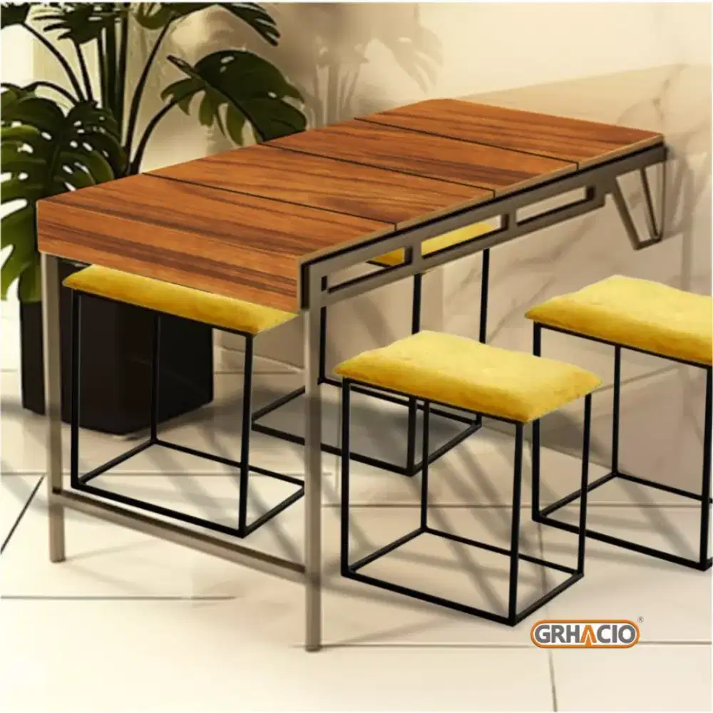 Meja Lipat Rak Dinding 2in1