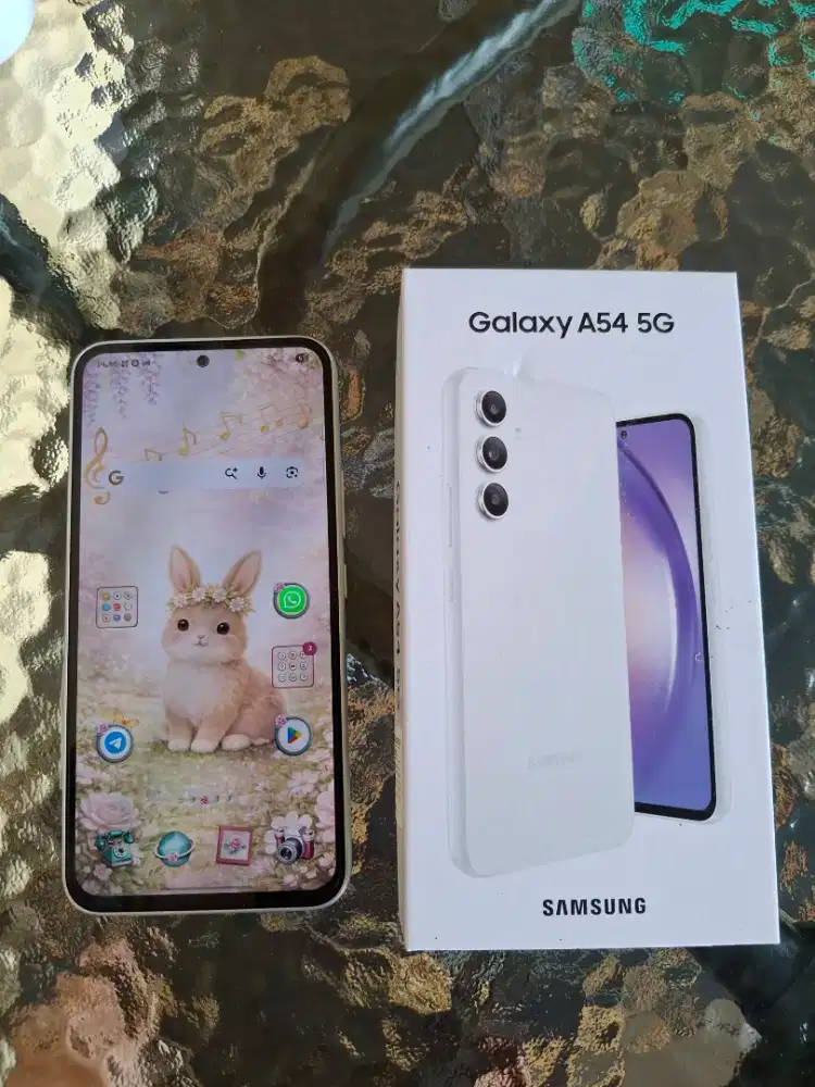 Jual Samsung Galaxy A54 5G White Like New - Free  adaptor & case