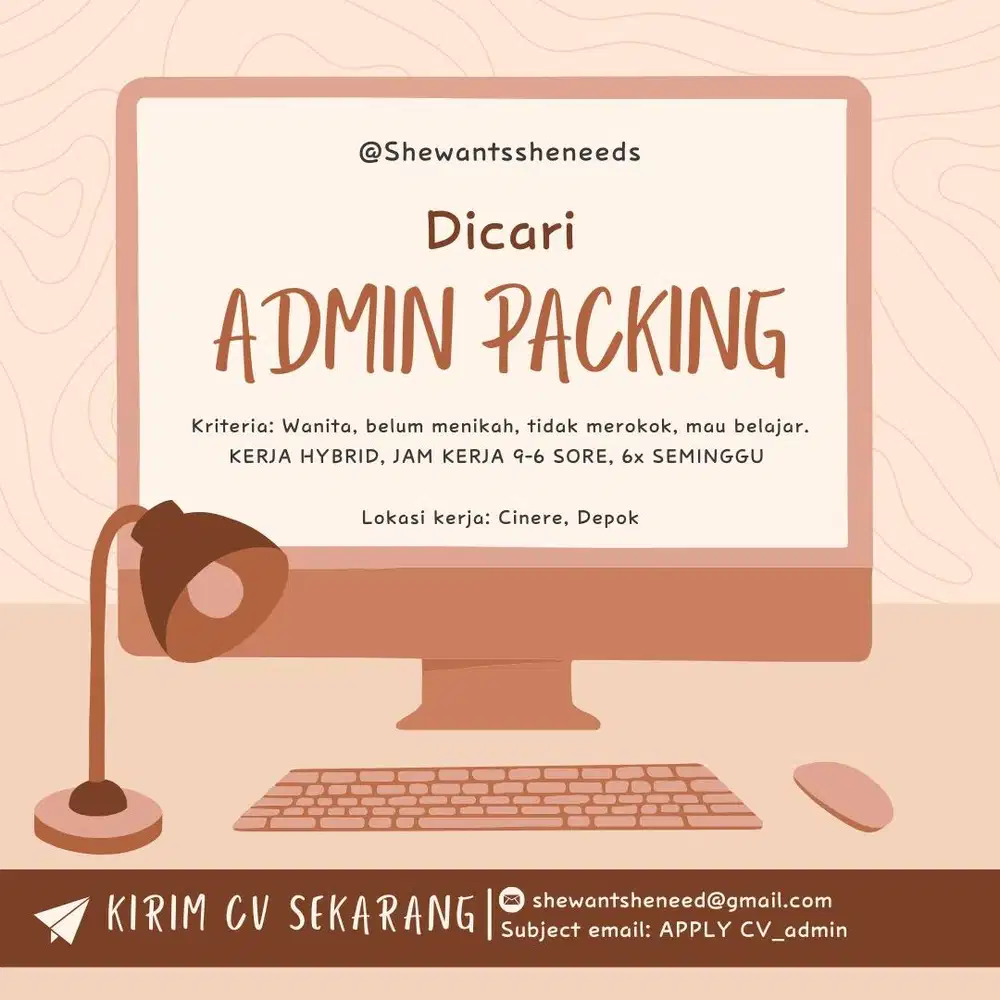 Admin packing untuk barang Jastip