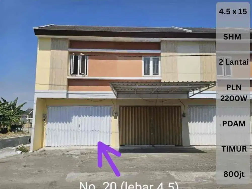 Dijual ruko jalan raya gunung anyar sawah