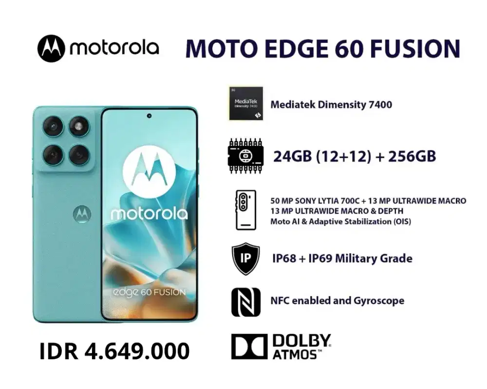 Motorola Edge 60 Fusion 12/256gb Garansi Resmi