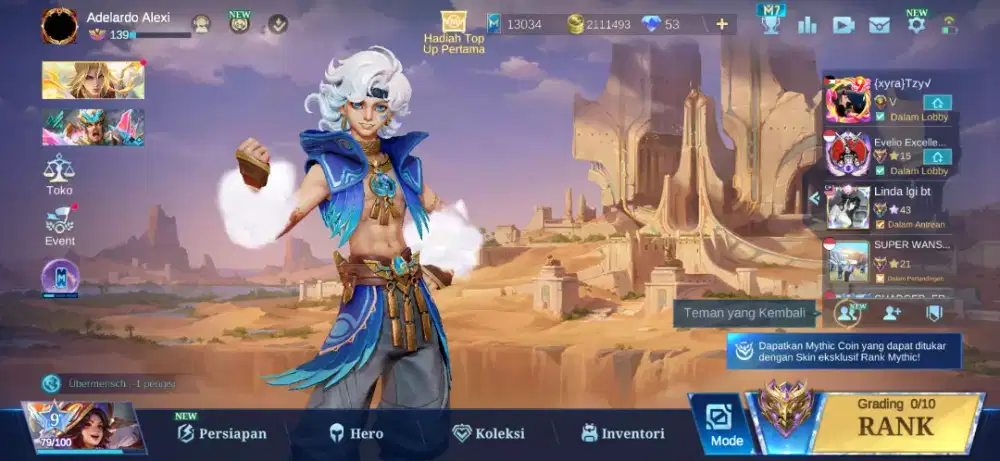 Akun Mobile Legend Top Global Parsha