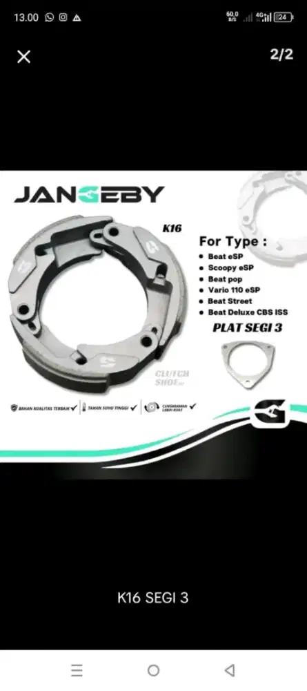 Jual Masih Baru K16 SEGI3