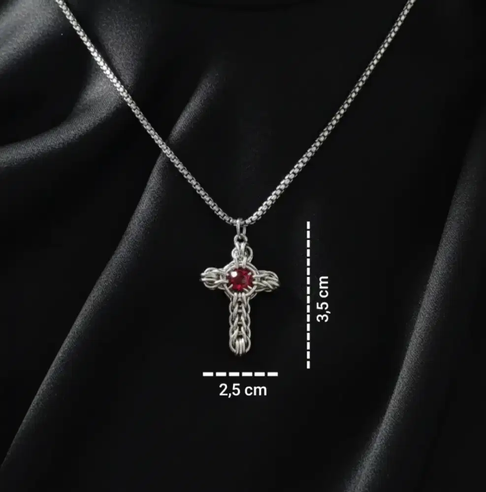 Kalung salib stainless steel