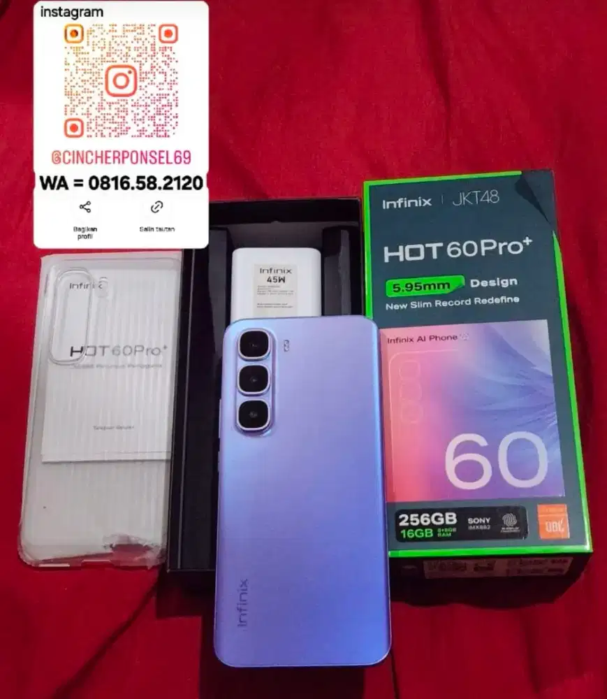 Jual hp Infinix Hot 60pro plus 5G  16/256 bekas review saja likeNEW