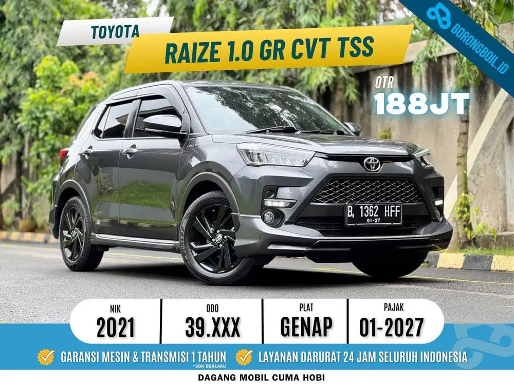 PAJAK PANJANG TOYOTA RAIZE GR SPORT TSS 2021 ABU LOW KM LIKE NEW