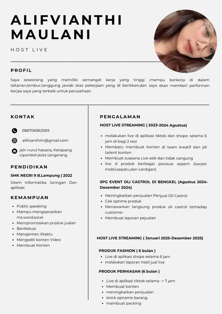 Pengalaman host live 2 tahun