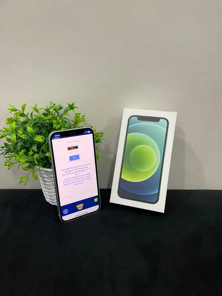 IPhone 12 Mini 128GB Green mulus Fullset BH 88% Imei Bea Cukai