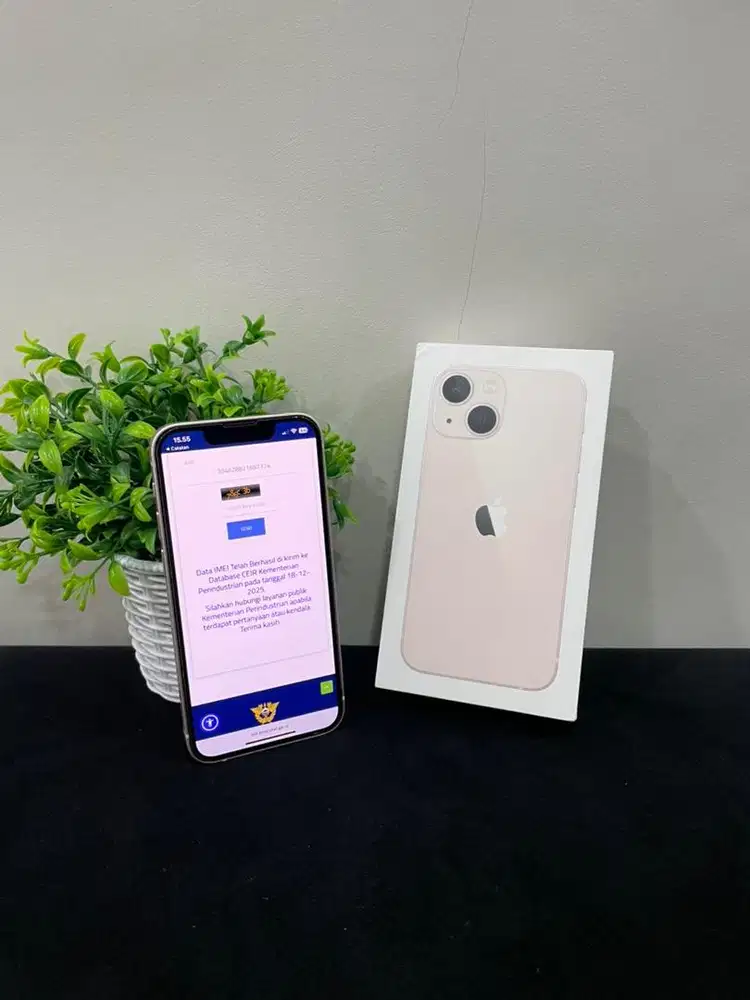 IPhone 13 Mini 128GB Pink mulus Fullset BH 87 Imei Bea Cukai Permanent