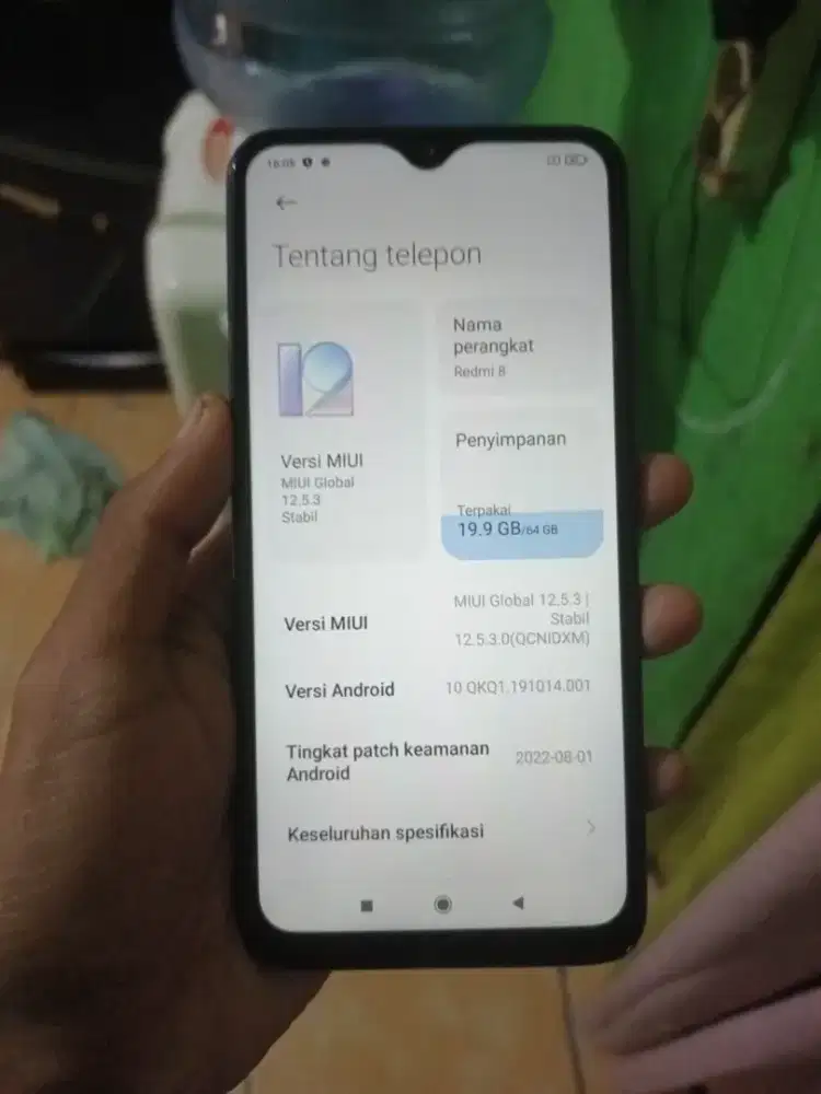 Redmi 8 4/64 batangan udah tipe c no minus