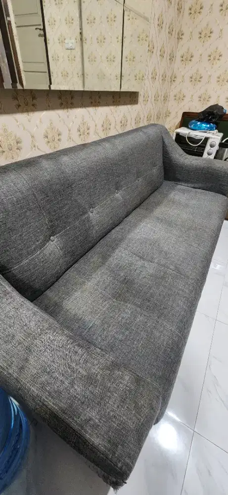 Sofa Fabric Minimalis Set 3+1 Abu-Abu Bagus Murah