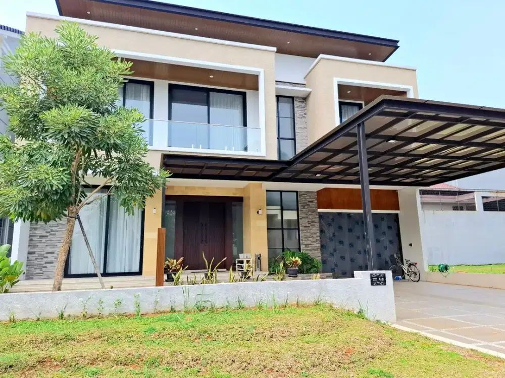 Dijual Rumah Modern Tropical cantik rapih terawat dan siap huni sudah Semi furnished Di Sutera Buana Alam Sutera