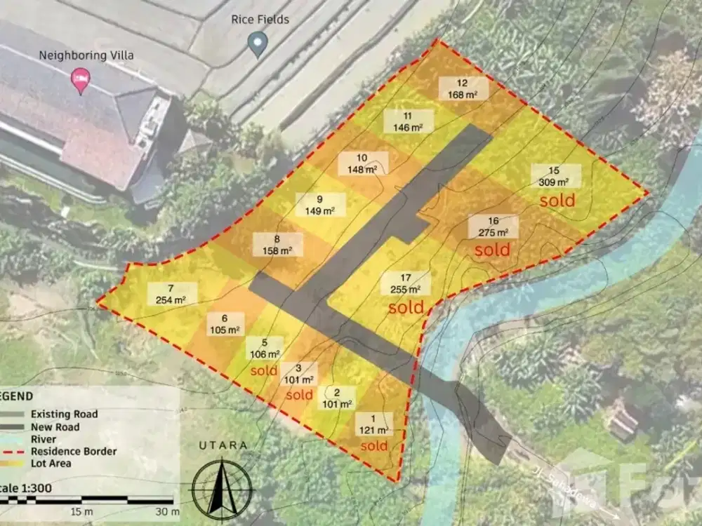 Land for sale in Kerobokan, Bali