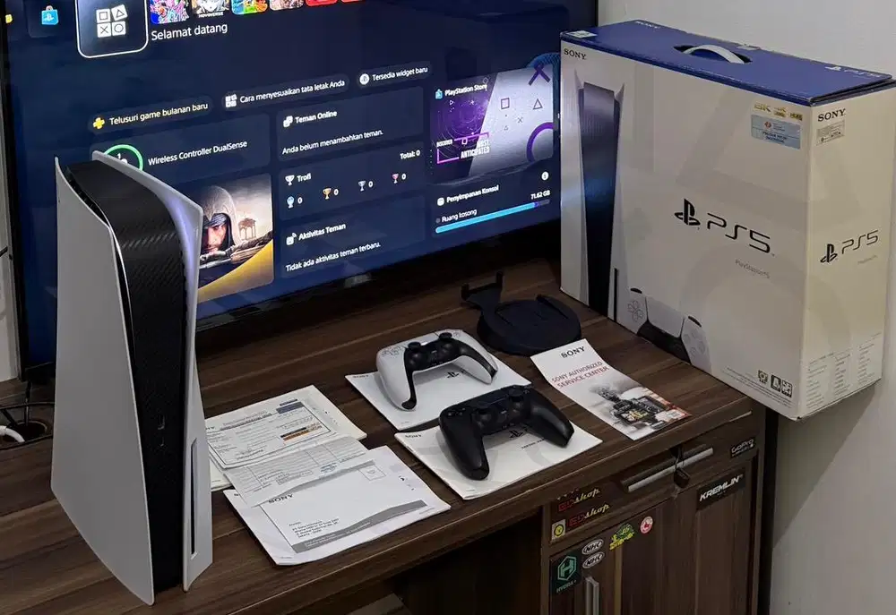 PS5 Disk Version + 2 Stick Original (Mulus)