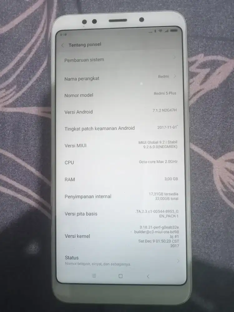 edisi udah g kepakai lg redmi 5plus ram 3/32 jual aja minus pemakaian