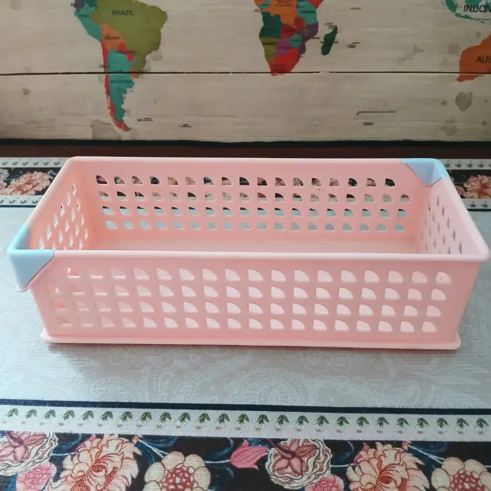 Keranjang wadah plastik serbaguna Hawaii 5623, bekas