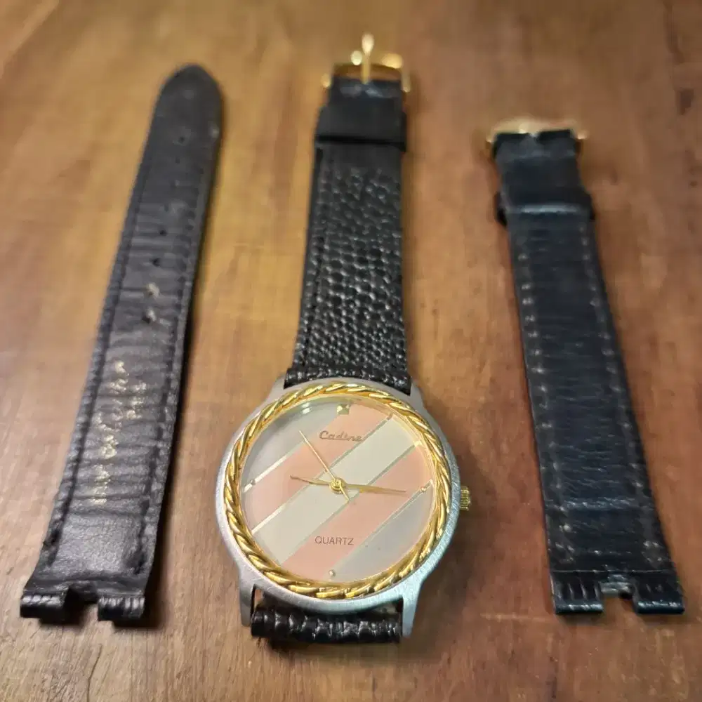 Jam Tangan Antik Vintage Jadul Brand Cadine Leather Strap Tambahan