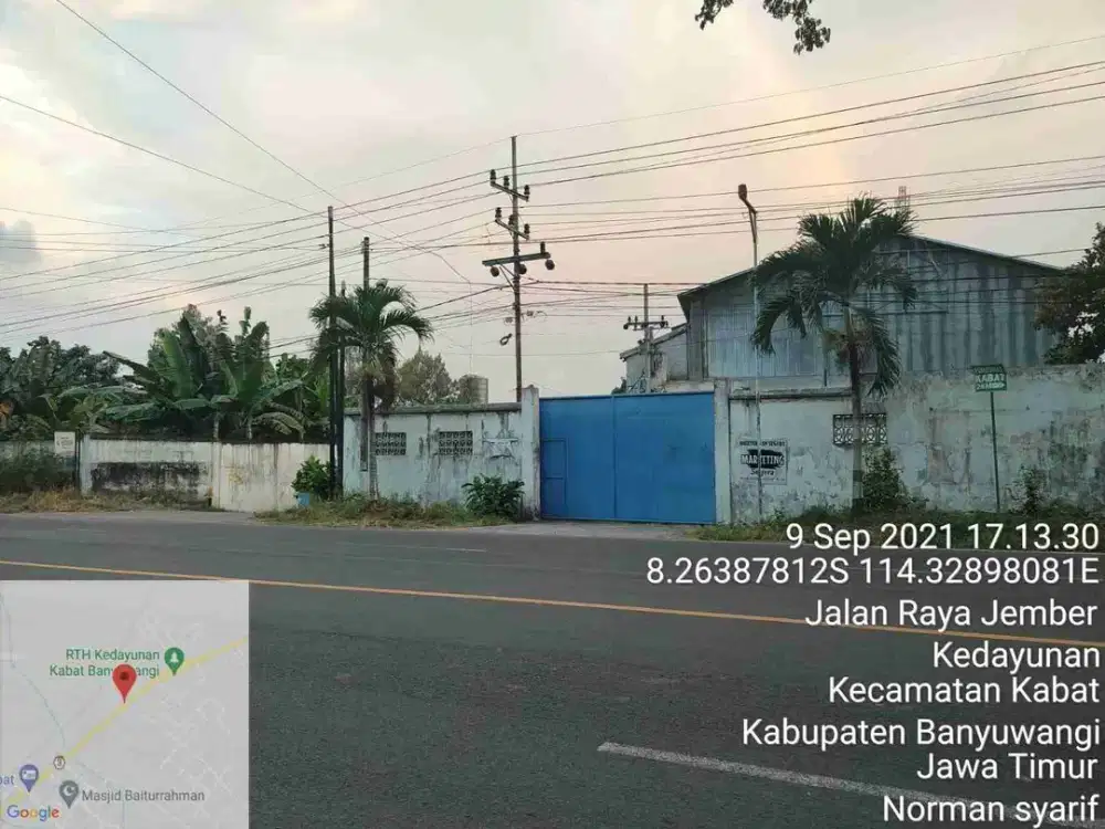 Dijual via Lelang Gudang Lokasi Jalan Banyuwangi Jember Desa Kedayunan Kec.Kabat Kab.Banyuwangi