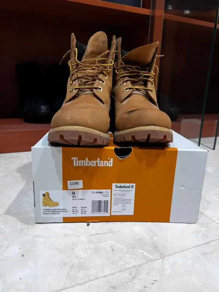 Sepatu Timberland Premium 6 in waterproof Boot wheat nubuck size 9