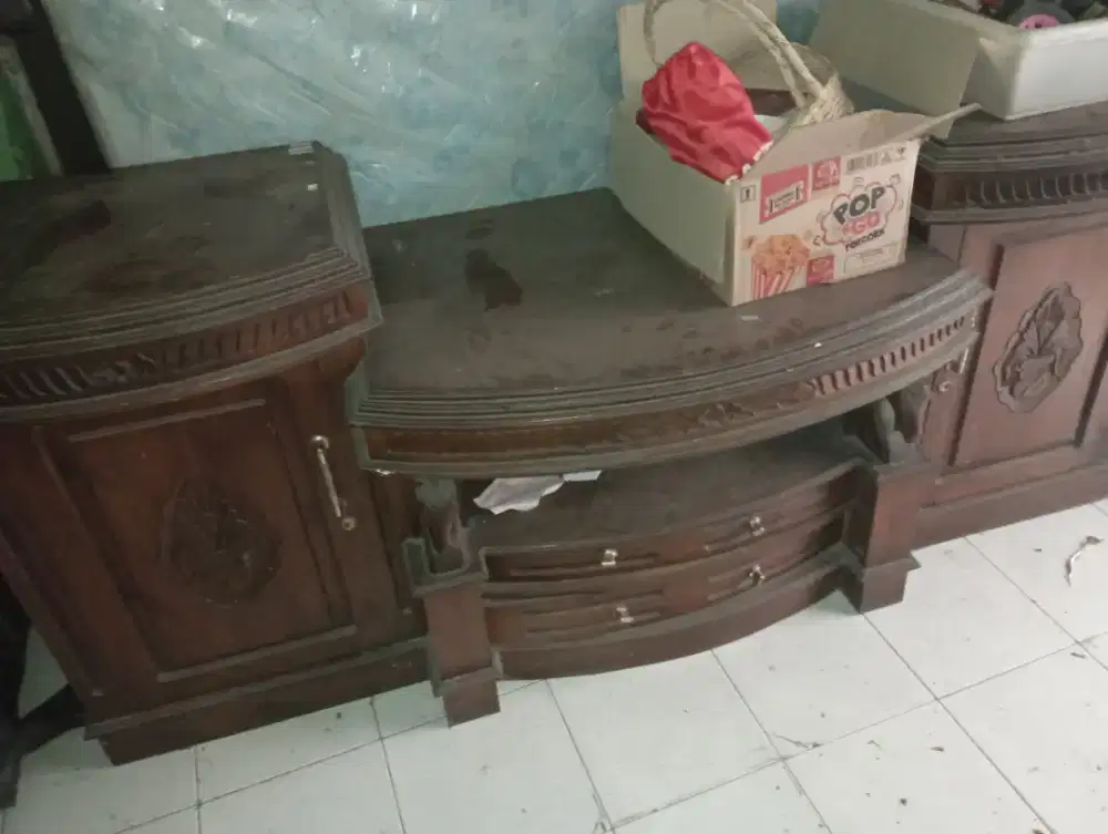 Meja bufet full jati tua