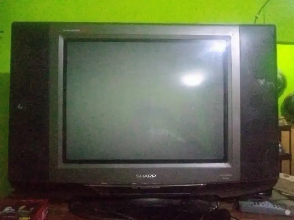 Tv Sharp 21 inch flat & STB nya 1set baru