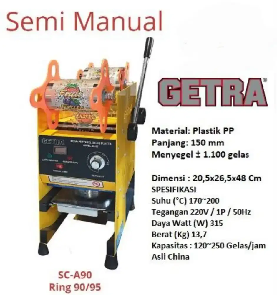 Jual Cepat Mesin Getra Plastik Cup
