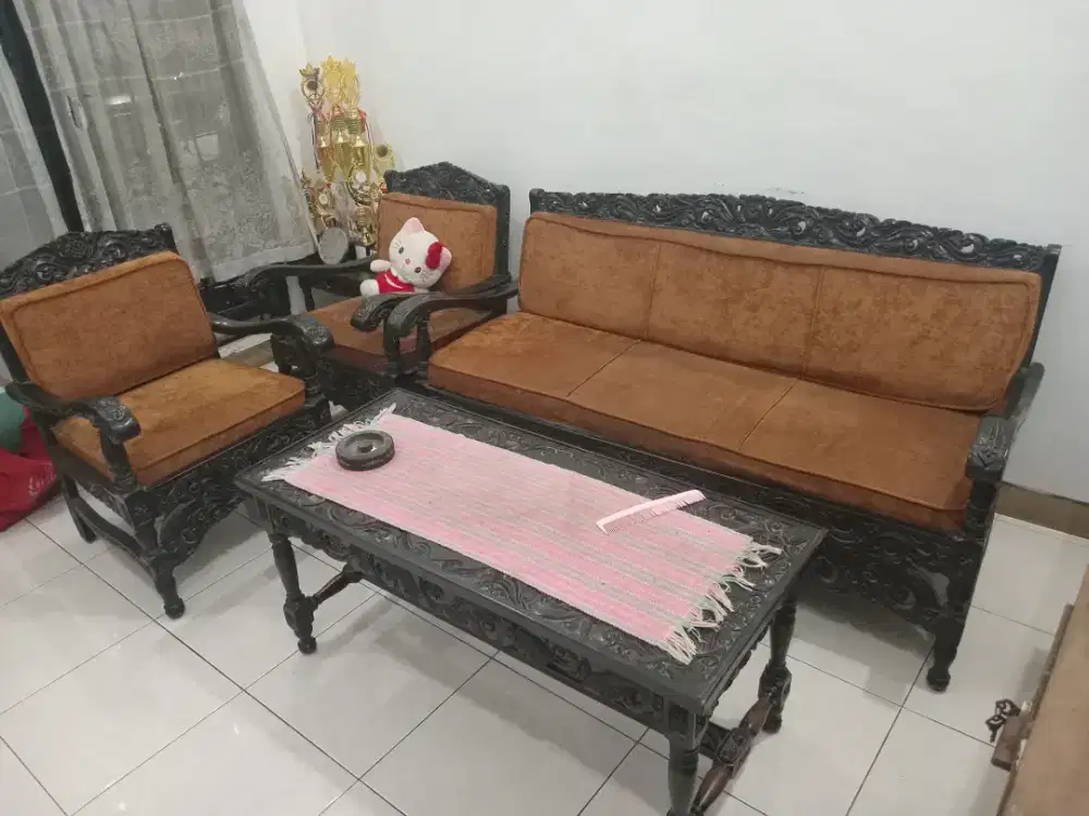 Jual kursi set antique jati lawasan