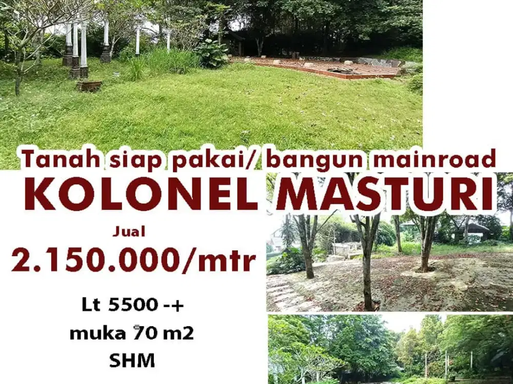 Jual Tanah Kavling Di Mainroad Kolonel masturi cimahi bandung cocok untuk perumahan,tempat wisata,villa,kebun