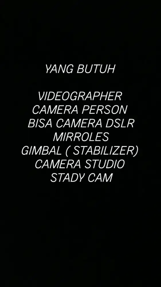 Videographer / Camera person