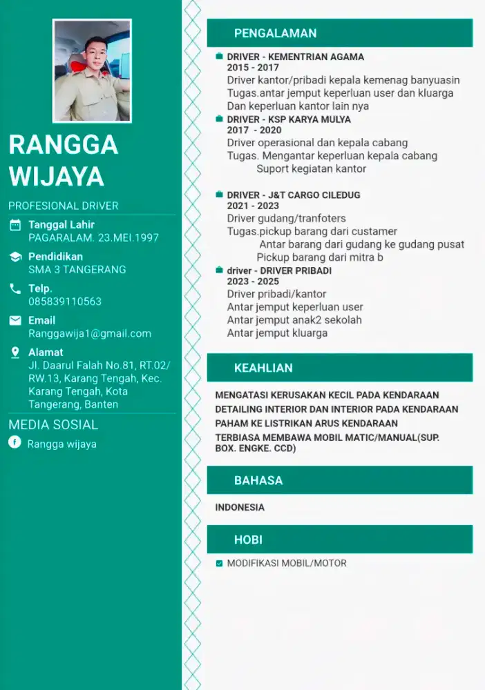 Cari kerja driver pribadi kantor