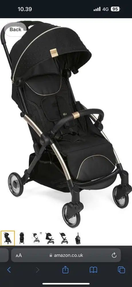 Chicco stroller Goody plus, warna Black ReLux, Cabin size..