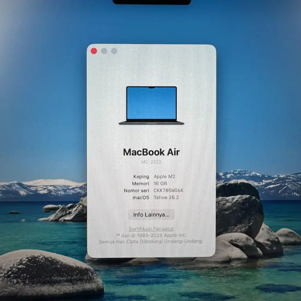 Macbook Air M2 Ram 16 Ssd 256 Layar 13 inch Ful set Midnight Blue ibox