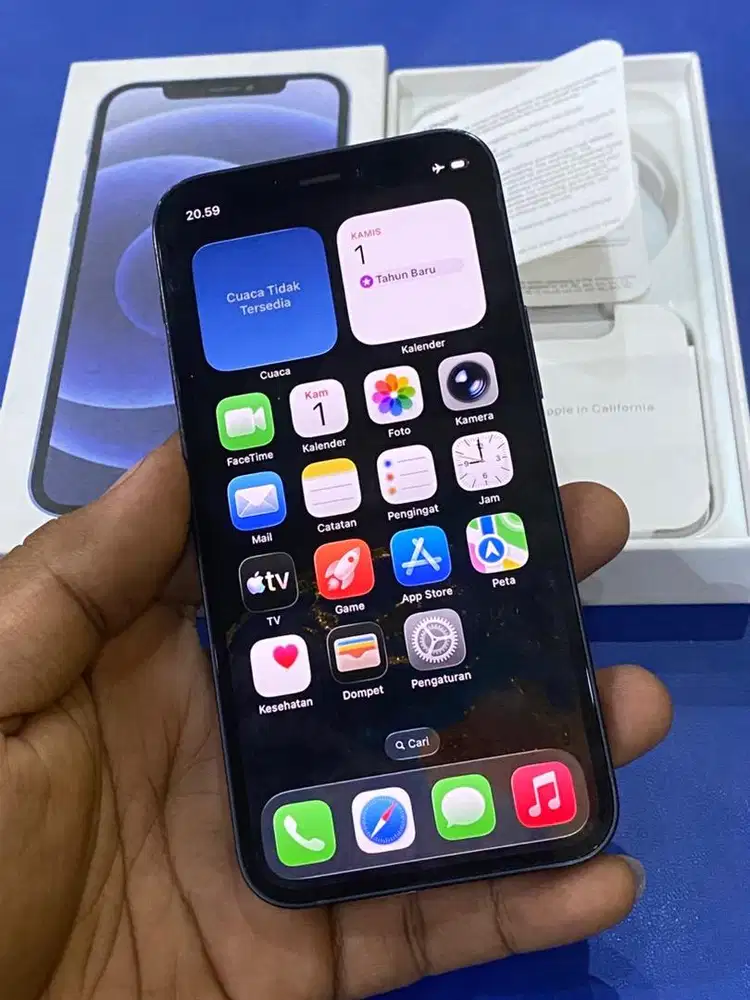 Iphone 12 mini 128gb fullset terawat aman all provider